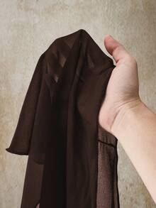 SHEIN ICON Bộ đồ 2 món gồm áo hai dây bằng chiffon dáng rộng, cúp ngực tam giác, buộc dây, dành cho nữ, cỡ lớn. - màu nâu - Xem 8