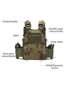 One-Button Quick Release Hunting Vest, Expandable & Detachable, Laser Perforated, Abrasion & Tear Resistant, Suitable For Outdoor Sports & Activities - Multicolor - View 4