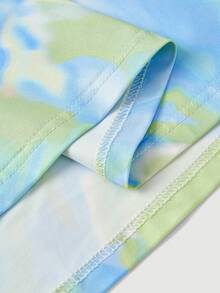 SHEIN MOD 大码蓝色碎花吊带迷你连衣裙，夏季度假连衣裙，沙滩连衣裙 - 彩色 - 查看 5