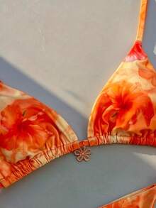 Elavelle 女士随机印花挂脖比基尼套装，春夏款 - 彩色 - 查看 3