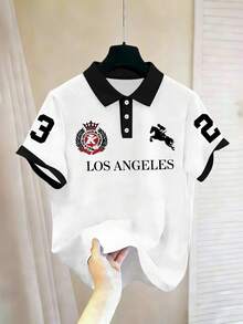 Chillumni Men's Retro Aristocratic Polo Sport K Logo Badge Shirt, Men's London Logo Polo Shirt - Multicolor - View 1