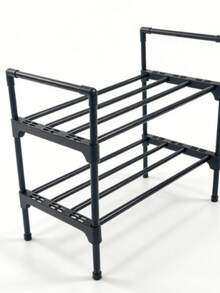 3-8 Tiers Shoe Organizer, Simple Metal Shoe Rack, Multifunctional Large-Capacity Storage Rack, Easy To Load And Unload, Save Space, Home Organization Shoes And Boots Storage Sundries, Suitable For Corridors, Closet, Entryway, Garage, Bedroom - Black - View 7