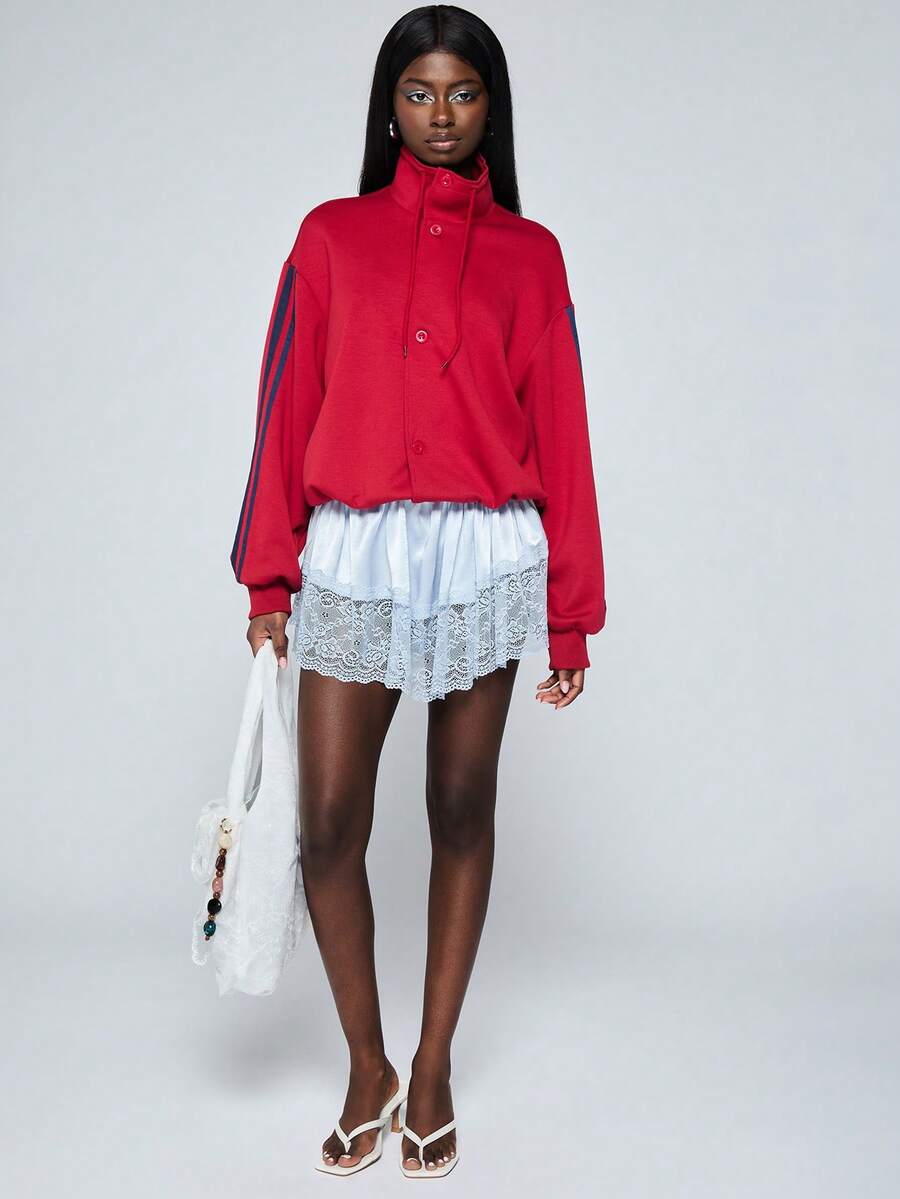 COUREZ Women Sweatshirts - Red - View 1