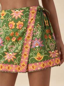 Travachic Women's Printed Woven Shorts, Spring/Summer Vacation - Multicolor - View 1