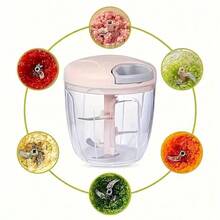 1pc Mini Garlic Press & Onion Chopper, Manual Food Processor For Vegetables, Rope-Style Vegetable Chopper Onion Dicer, Suitable For Ginger, Chili, Vegetables And Fruits, Kitchen Vegetable Chopper, Multi-Functional Manual Food Processor Vegetable Chopper, Portable Hand-Pull Garlic Press & Onion Dicer, Suitable For Vegetables, Ginger, Fruits, Nuts, Herbs, Etc. (Two Sizes Available) - Multicolor - View 8