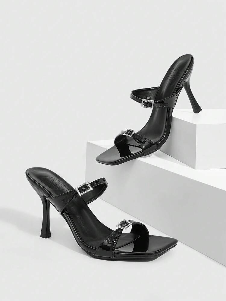 CUCCOO SZL Women Shoes Spring And Summer New Black Stiletto Women's High Heel Sandals Fashion Comfortable Versatile Sexy Party Women's Sandals Slippers