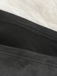 Franclia Women's Elegant Shorts, Versatile Shorts, Suede Shorts, A-Line Shorts, Suitable For Autumn And Winter - Black - View 4
