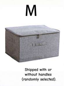 1 件大号拉链织物收纳盒，带盖和手柄 - 耐用衣物整理器，适用于衣柜、毛毯、玩具、被子 | 节省空间的衣柜篮，可折叠储物箱，适用于家庭、卧室、办公室整理（多用途存储解决方案） - 灰色 - 查看 8