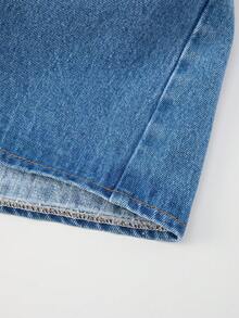 GlowEve Bộ đồ denim đính hạt mùa hè dành cho nữ - Rửa trung bình - Xem 8