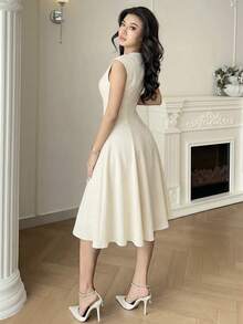 Feyla Women's Short Dress For Daily Wear - Apricot - View 6