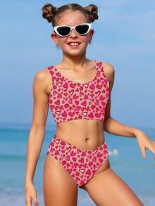 SHEIN Bộ đồ bơi hai dây và bikini tam giác tối giản, thoải mái cho bé gái tuổi teen, thích hợp cho mùa hè. - Nhiều màu - Xem 3