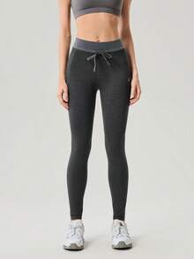 OutZeal Leggings de plein air pour femmes, couleur unie, randonnée, yoga décontracté, doux comme du beurre, taille haute, pantalon de sport, printemps été - Gris foncé - Voir 8