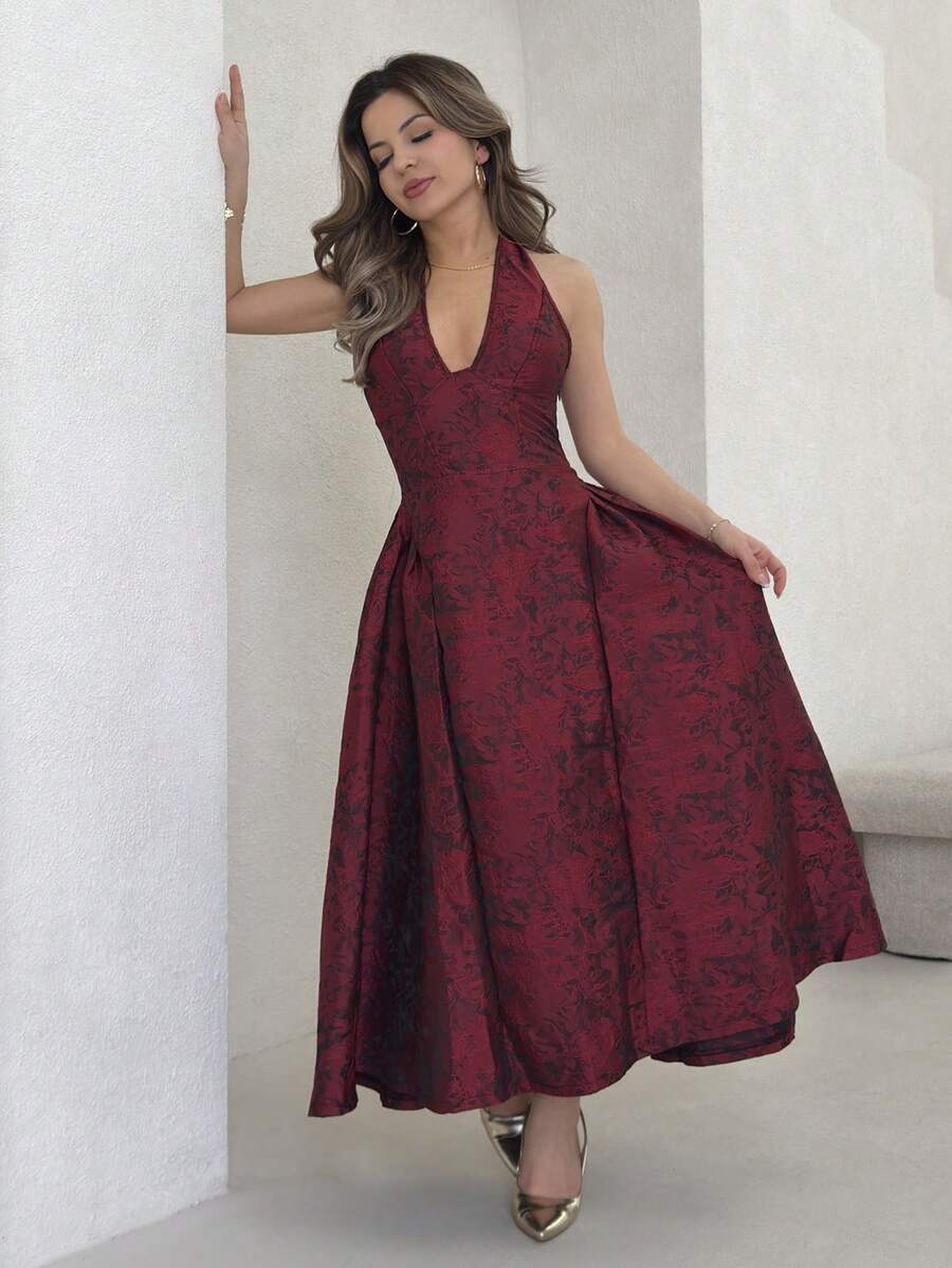 Jemour 女士万圣节长裙 - 紅色和黑色 - 查看 1