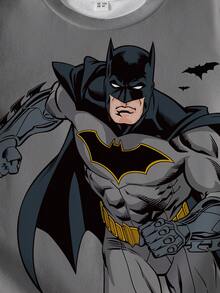 BATMAN X SHEIN Áo thun tay ngắn cổ tròn dáng thường ngày cho bé trai. - trắng - Xem 3