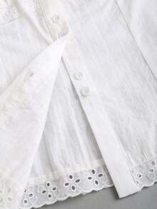 SHEIN Unity Women's Spring/Summer 2000s Style Going Out Tops, Y2K Fashion Elegant Sweet Lace Patchwork Blouse - White - View 5