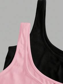 Tseoso Bộ áo hai dây cổ tròn ôm sát dành cho nữ, chất liệu 95% cotton, kiểu dáng thường ngày, đa năng. - Nhiều màu - Xem 6