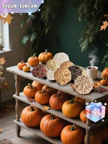 15pcs-Mixed Color Wicker Rattan Balls - Decorative Orbs Natural Spheres Craft DIY, Wedding Decoration, Christmas Tree, House Ornaments Vase Filler - 5Colors Assorted,45mm,Black,Grey,Brown And White,Black,Large Wicker Rattan Balls - Mix 5colours Decorative Balls For Bowls, Vase Fillers, Coffee Table Decorations, Wedding Party Centrepieces Decorative Confetti,3cm/4cm/5cm - 彩色 - 查看 4