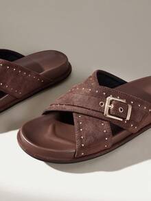 Solecia Ladies Commuter Fashion Versatile Daily Travel Casual Sandals - Coffee Brown - View 6