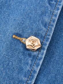 GlowEve CURVE Áo khoác denim không tay cài cúc phía trước, dáng rộng, dành cho nữ, cỡ lớn, mùa xuân/hè. - Rửa trung bình - Xem 8