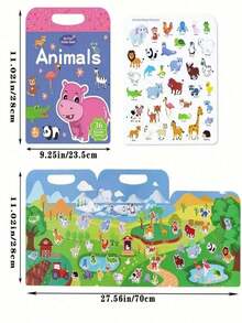 MINKOJA MINKOJA Reusable Sticker Books For Kids,Washable Stickers For Toddlers,Insects,Dinosaurs,Vehicles,Space,Animals And Ocean World Stickers,Holiday Gifts For Preschoolers,Available As Back-To-School Gifts,Birthday Gifts Sticker. - Multicolor - View 14