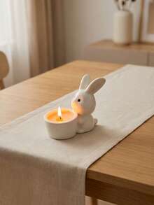 Cirelle 复活节陶瓷兔子烛台，兔子造型烛台，简约家居装饰及创意桌面摆件 - 多色 - 查看 1