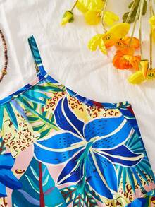 Tween Girls' Vacation Floral Print Jumpsuit - Multicolor - View 5