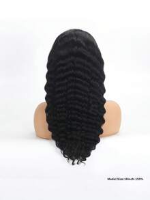 Tóc giả ren toàn bộ 360 độ, kiểu sóng sâu, ren trong suốt, tóc thật, dài 12-20 inch, dành cho nữ, mật độ 150%, ren đã được tỉa sẵn, màu đen, thích hợp làm kiểu tóc cô dâu cho tiệc cưới, 100% làm thủ công, ren toàn bộ không lộ. - Natural Black - Xem 5