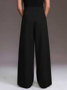 STYNVO 男士纯色休闲裤 男士阔腿裤 黑色男士休闲裤 黑色正装裤 - 黑色 - 查看 2