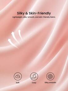 LUVLETTE 春日清新浅粉色缎面睡衣套装 - 喇叭袖上衣和蕾丝边阔腿裤，柔软舒适，适合居家休闲穿着。 - 粉色 - 查看 5