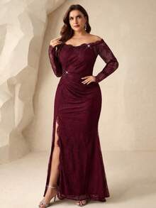 Đầm cocktail sang trọng đính hạt lấp lánh, thích hợp cho các buổi dạ hội cao cấp. - Màu Đỏ Sâu - Xem 5