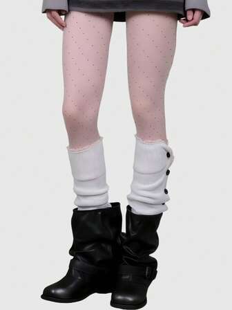 2 Paar Y2K Retro Polka Dot Pop Art Kawaii süße Spitze Patchwork Stulpen für Frauen, geeignet für Uni, Einkaufen, Pendeln, Dates, Zuhause, Musikfestivals usw.