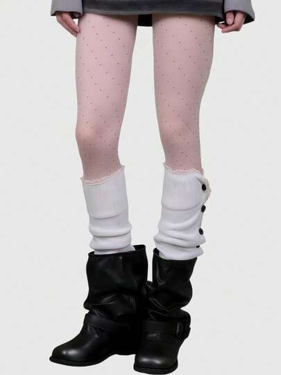 2 paia di calze parigine retrò in stile Y2K a pois, pop art, kawaii, con pizzo, adatte per college, shopping, pendolarismo, appuntamenti, casa, festival musicali, ecc.