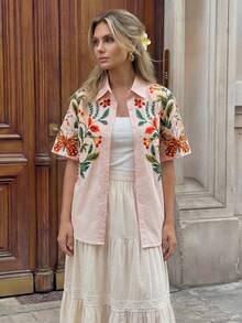 Hansera 新款夏季女士短袖沙滩衬衫 - 彩色 - 查看 3