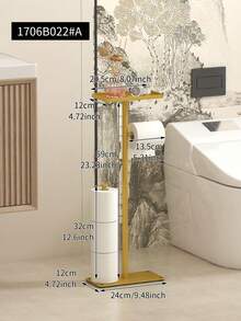 1pc Vertical Toilet Paper Holder, With Shelf Toilet Paper Holder, Bathroom Floor Standing Toilet Paper Holder, Multi Roll Paper Storage Rack, Toilet Paper Storage Rack, Suitable For Bathroom And Toilet Storage Accessories - Multicolor - View 11