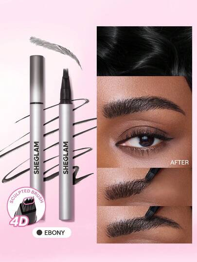 SHEGLAM Brow-Fection Micro-Stroke 리퀴드 아이브로우 펜-11 Ebony 브랜드 뷰티 메이크업 화장품 여성과 소녀를 위한 완벽한 여름 봄 이상적인 Y2K 화려한 패션 생일 어머니의 날 기프트 파티 준비 완료 최고 색상