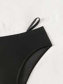 CoralVoy Men's Solid Color Minimalist Casual Swim Trunks - Black - View 5