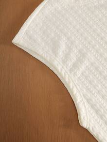 TOKVUE Men's Solid Color Round Neck Casual Versatile Daily Wear Top - White - View 5