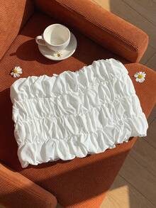 Comfortcana Women's Solid Color Pleated Fashionable Vacation Skirt - White - View 2