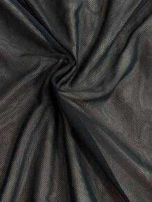 NostaNoir 新款吊带修身无袖网纱紧身中长连衣裙 - 黑色 - 查看 5