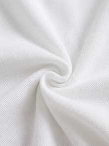 SHEIN Tween Boy Collared Solid Color Short Sleeve Polo Shirt,Kids - White - View 4