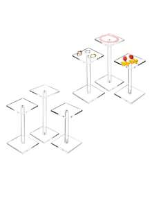 Giá đựng bánh acrylic, tháp trưng bày tráng miệng nhiều tầng, giá đựng bánh cupcake tròn/vuông trong suốt có thể tháo rời, giá trưng bày bánh ngọt nhỏ, bánh quy bằng acrylic trong suốt cho đám cưới, tiệc tùng. - Trong sáng - Xem 2