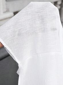 Manfinity CasualCool White Casual Linen Long Sleeve Shirt - White - View 4