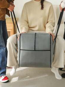 1 pieza Bolsa de almacenamiento grande plegable de tela con asas para edredones, ropa y artículos de temporada, solución de almacenamiento portátil a prueba de agua y polvo para el hogar, viajes y mudanzas, caja de almacenamiento con cremallera de capacidad extra grande como alternativa - Gris - Ver 4