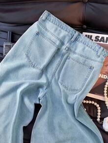 GlowEve 女士派对及音乐节水钻装饰牛仔裤 - 淺色水洗藍 - 查看 2