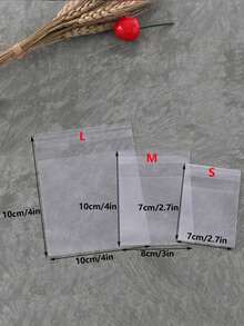 SHEIN 100 bolsas transparentes para galletas (10 cm, 10 cm, 6,8 cm) Suministros escolares Bolsas/cajas de alimentos adecuadas para caramelos, chocolate, galletas, etc. - transparente - Ver 8