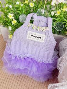 PETSIN 1 chiếc váy công chúa cho chó mèo, váy tutu thoáng khí cho chó nhỏ, mùa xuân hè. - Màu tím - Xem 3