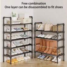 3-8 Tiers Shoe Organizer, Simple Metal Shoe Rack, Multifunctional Large-Capacity Storage Rack, Easy To Load And Unload, Save Space, Home Organization Shoes And Boots Storage Sundries, Suitable For Corridors, Closet, Entryway, Garage, Bedroom - Black - View 14