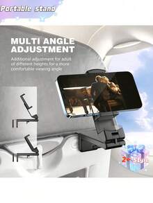 1 Universal Airplane Mobile Phone Holder, Capable Of Multi-Directional Dual 360 Degree Rotation, Freeing Hands, Pocket Sized Essential Airplane Travel Accessory, Available In Pink And Black. - Multicolor - View 6
