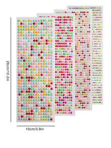 3/4/5/6mm Colored Sparkling Rhinestone Stickers, For Scrapbook Decoration And DIY Crafts, Weddings, Decorations. - multicolor - View 3