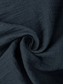 SHEIN Clasi 女士时尚优雅露背V领喇叭袖花卉拼接蝴蝶结舒适面料A字衬衫 - 藏蓝色 - 查看 7